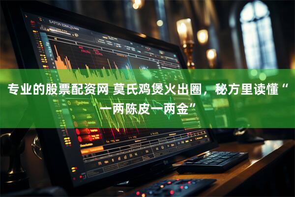 专业的股票配资网 莫氏鸡煲火出圈，秘方里读懂“一两陈皮一两金”